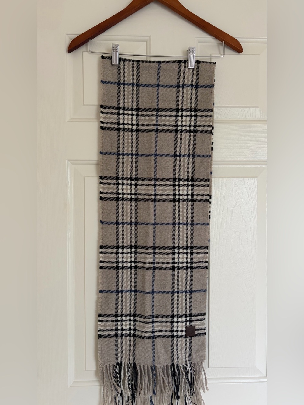 Roots Plaid scarf with fringe